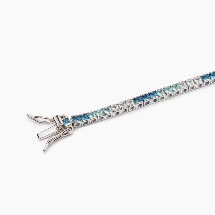 Bracciale tennis con zirconi multicolor blu Tennis Club