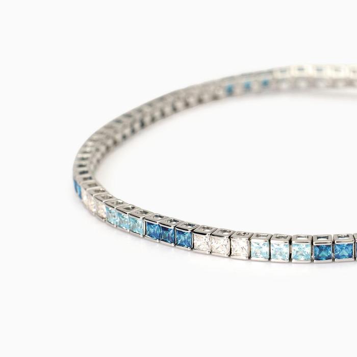 Bracciale tennis con zirconi multicolor blu Tennis Club