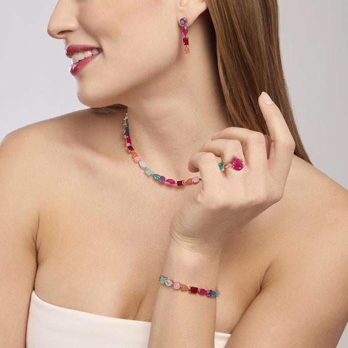 Girocollo con fusion stone multicolor Santorini