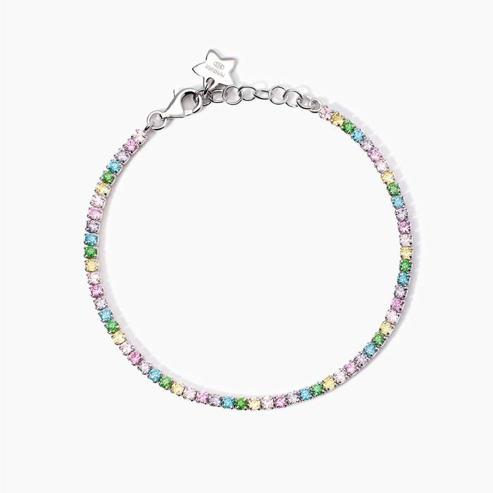 Bracciale con corindone sintetico e zirconi Mini Tennis