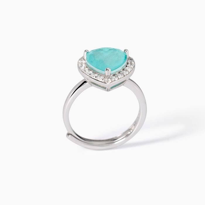 Anello in argento con glass azzurro Non Sarà Un'avventura