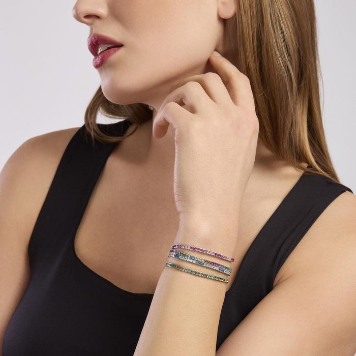 Bracciale tennis con zirconi multicolor Tennis Club