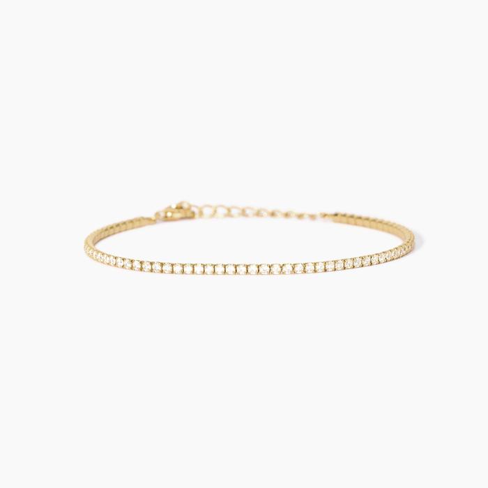 Bracciale tennis placcato oro con zirconi Mini Tennis