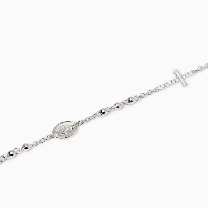 Bracciale con croce e Madonnina Rosario