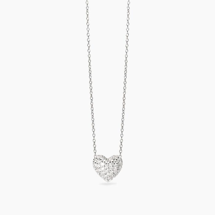 Girocollo in argento con fiore in zirconi Feeling