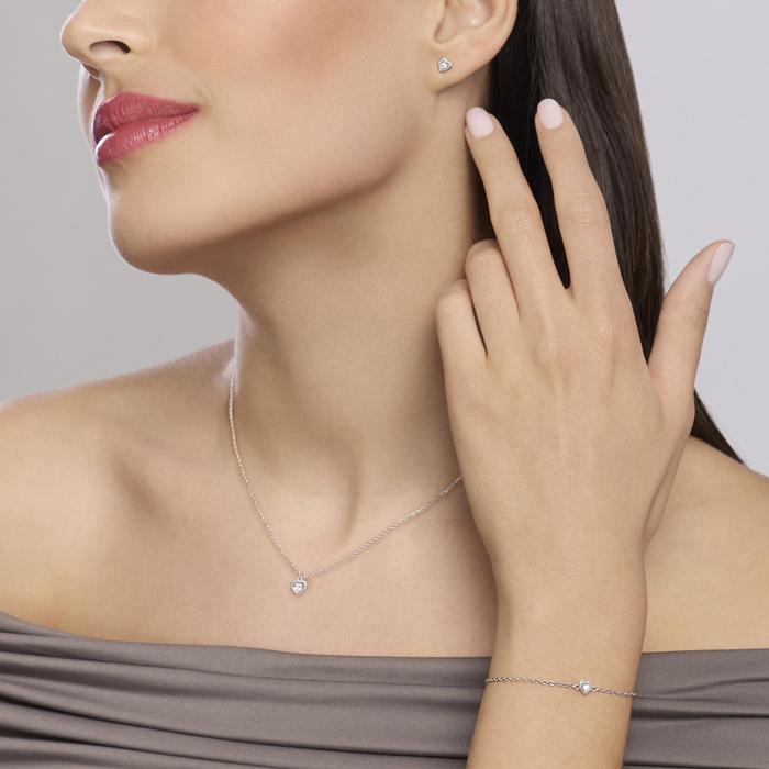 Girocollo con ciondolo cuore e diamante lab-grown My Diamond