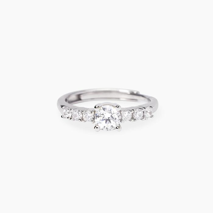 Anello regolabile in zirconi bianchi DIMMI DI SÌ