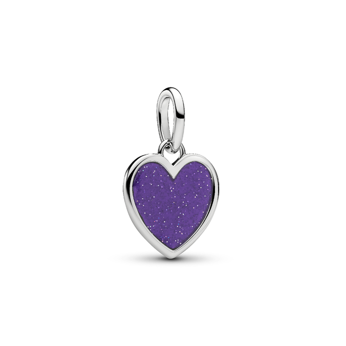 Charm Pendente Cuore Viola da incidere