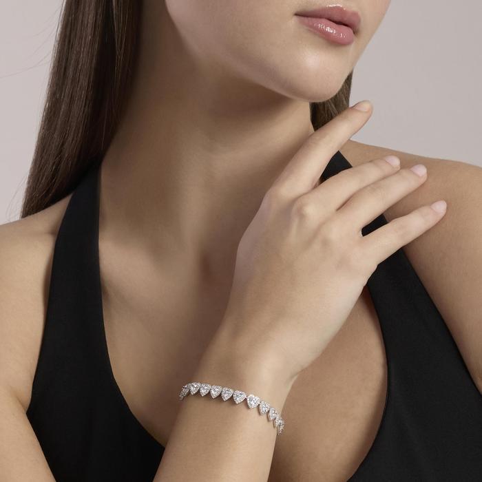 Bracciale tennis con cuori in zirconi bianchi LOVE AFFAIR