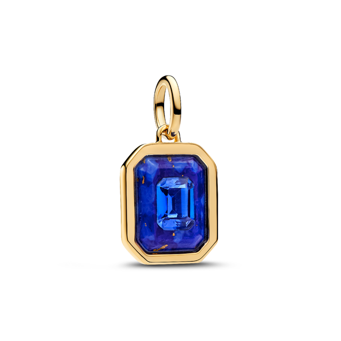 Charm Pendente Pietra Esagonale Blu