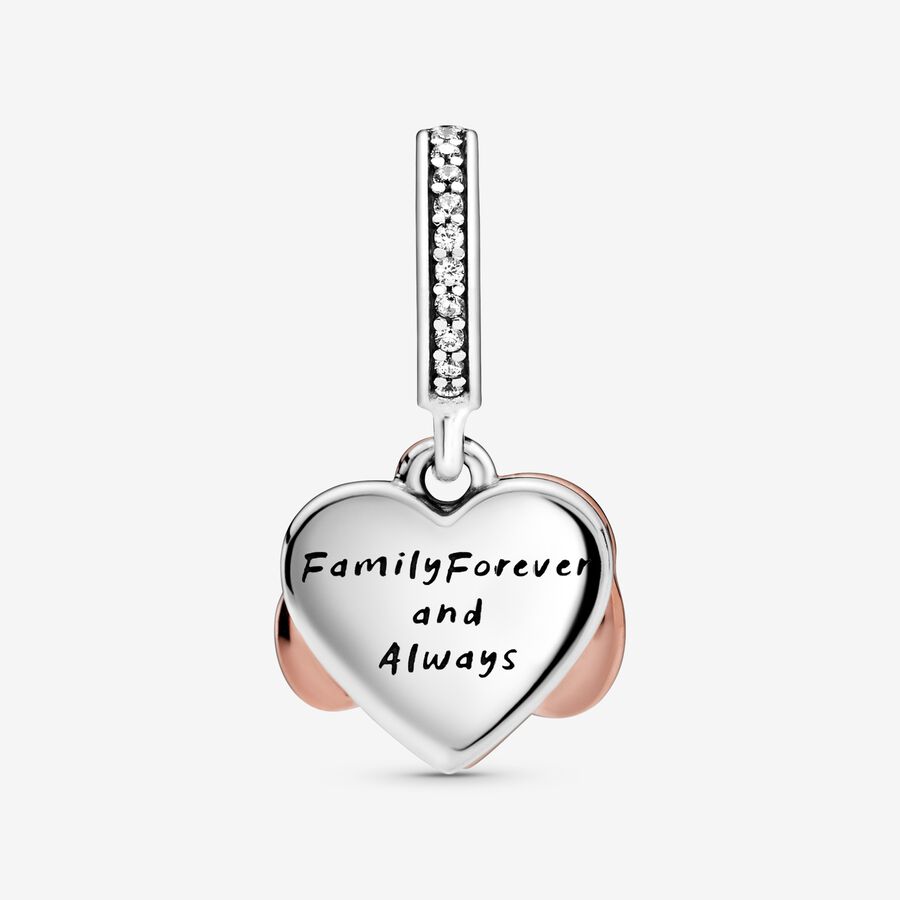 Charm Pendente Cuore e Infinito Rosa