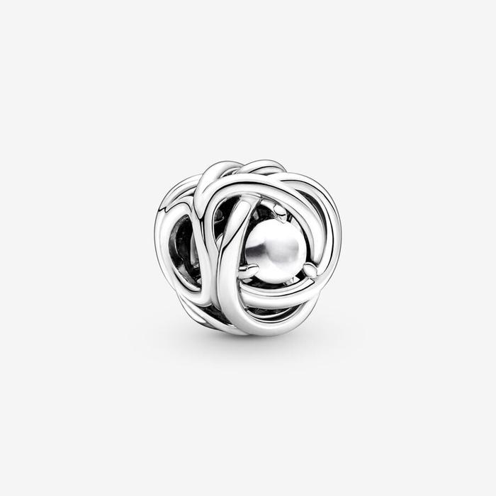 Charm Cerchio Eterno Bianco Madreperla Artificiale Giugno