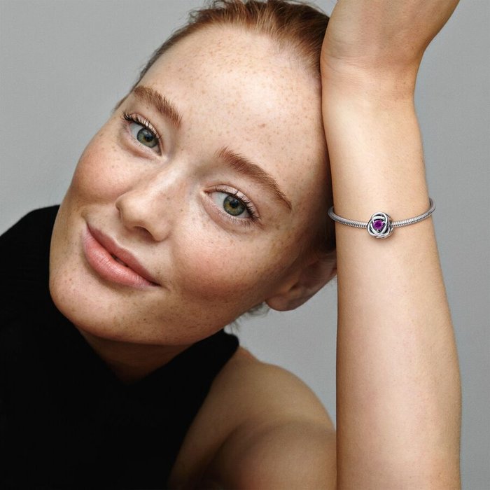 Charm Cerchio Eterno Viola Febbraio
