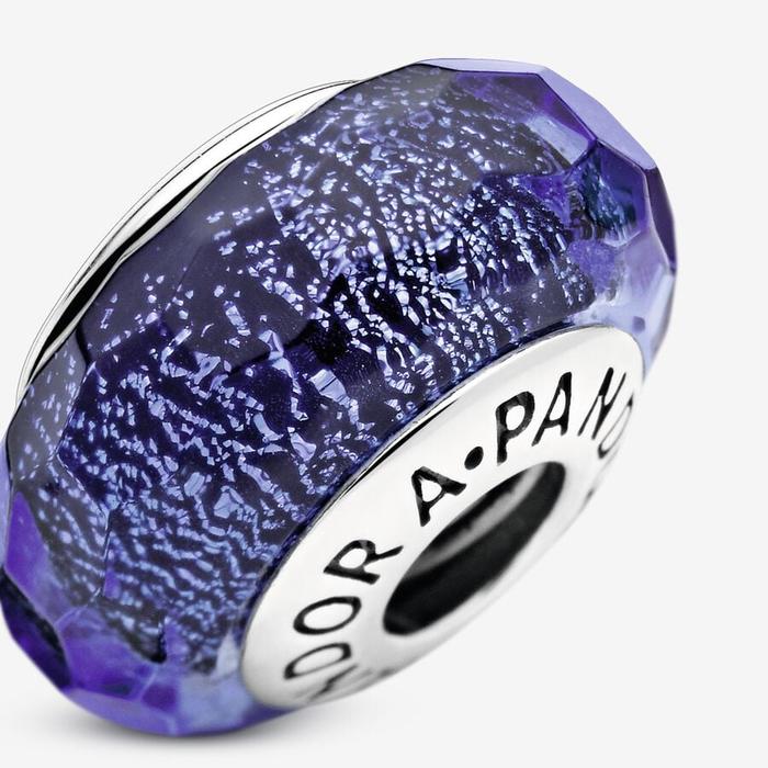 Charm Vetro di Murano Blu Iridescente