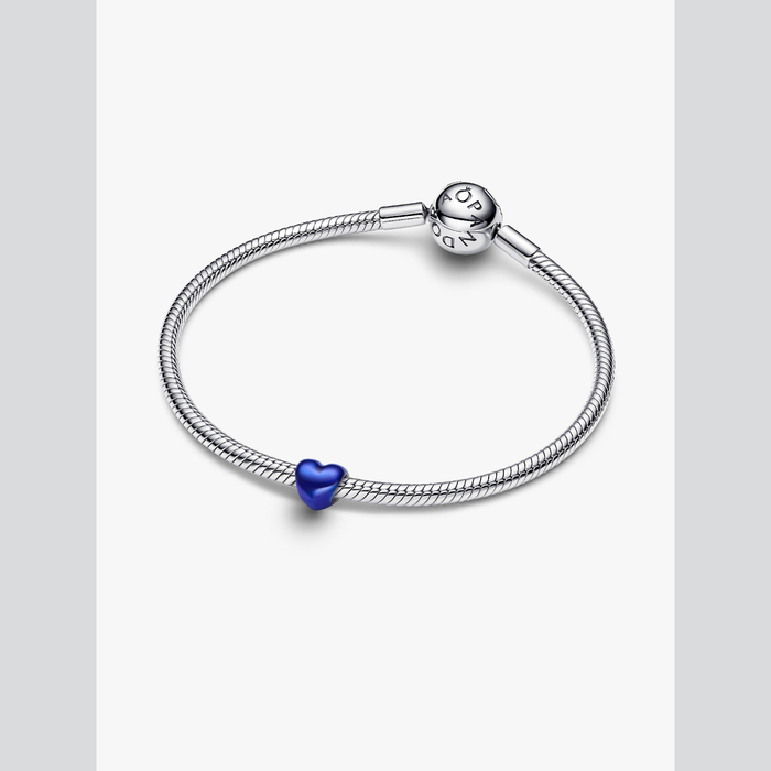 Mini Charm Cuore effetto metallico blu