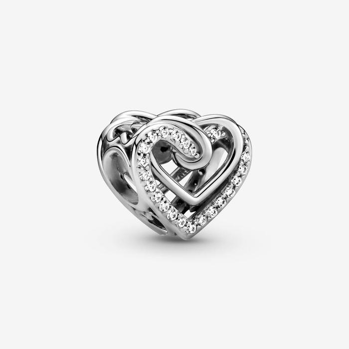 Charm Cuori Intrecciati con Pietre