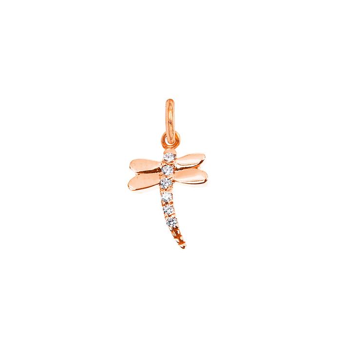 Charm Libellula in Oro e Zirconi