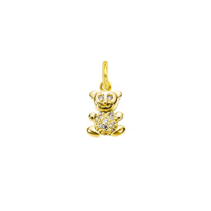 Charm Orsetto in Oro e Zirconi