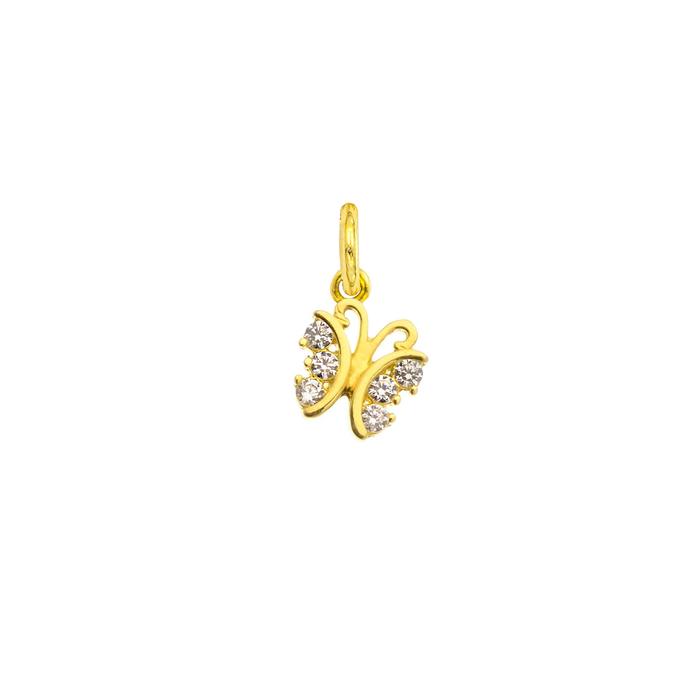 Charm Farfalla in Oro e Zirconi