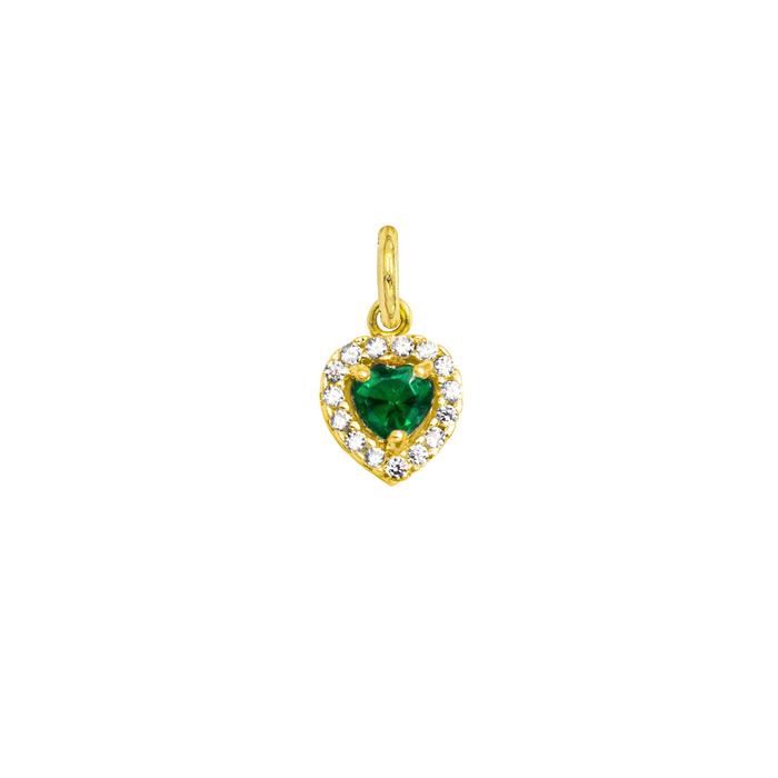 Charm Smeraldo in Oro e Zirconi