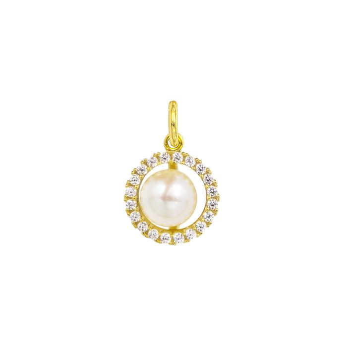 Charm Perla in Oro e Zirconi
