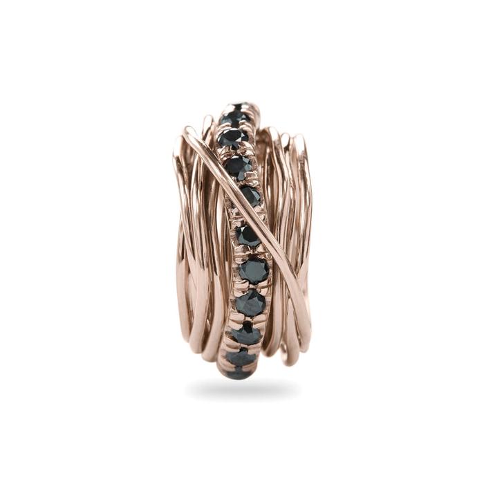 Filodellavita Carato 13 fili in Oro Rosa 9kt e Diamanti Black