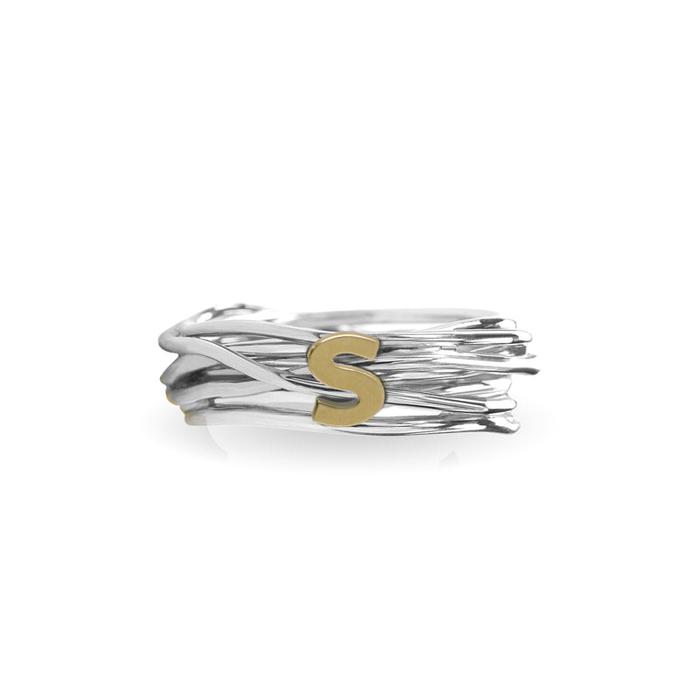 Filodellavita Classic 7 fili in Argento 925 con iniziale in Oro 9kt