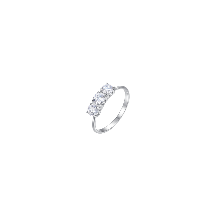 ANELLO DONNA IN ACCIAIO CON  CRISTALLI BIANCHI - TAGLIA 16