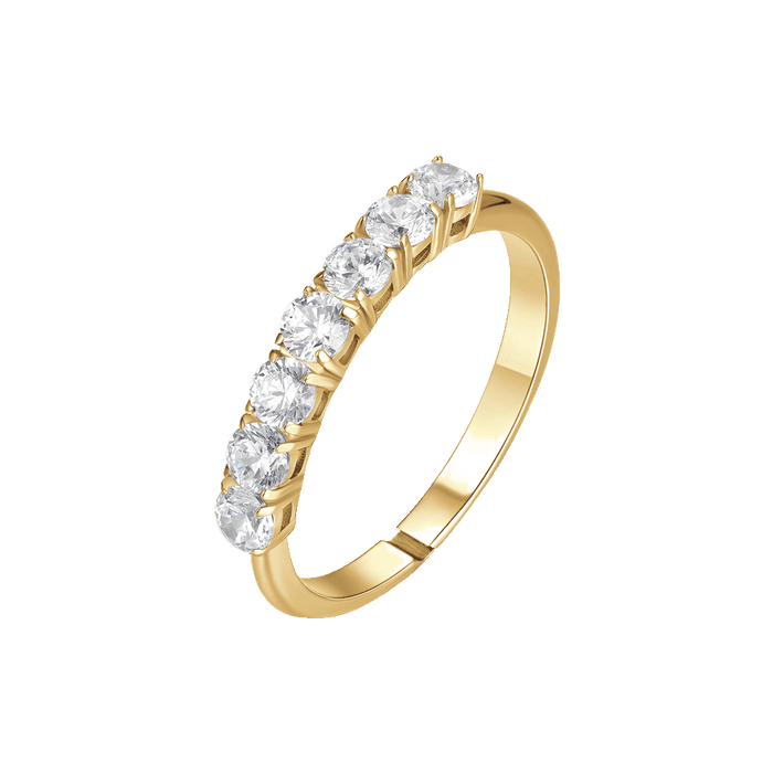 ANELLO DONNA IN ACCIAIO IP GOLD CON ZIRCONI BIANCHI MISURA S