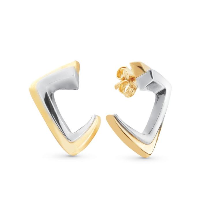 Orecchini in oro bicolore lucido 18kt