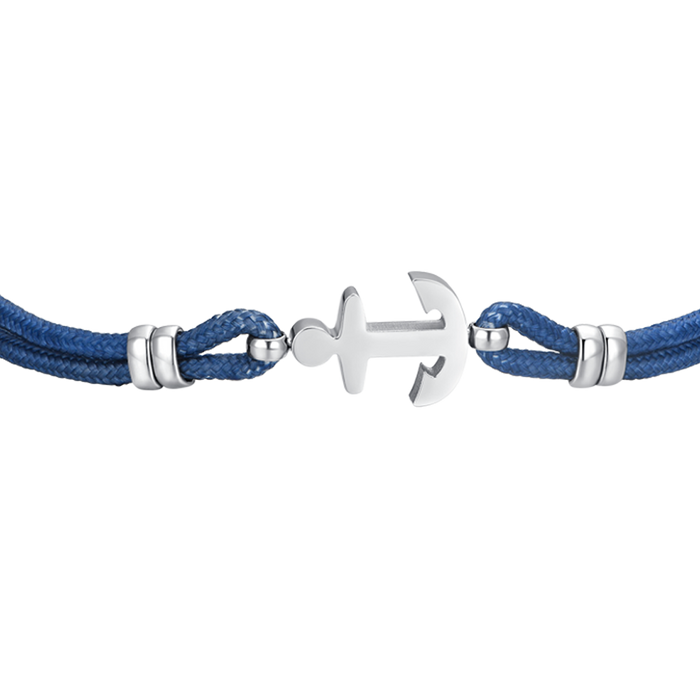 BRACCIALE UOMO IN CORDA BLU E ANCORA