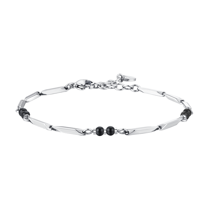BRACCIALE UOMO IN ACCIAIO CON PIETRE AGATA