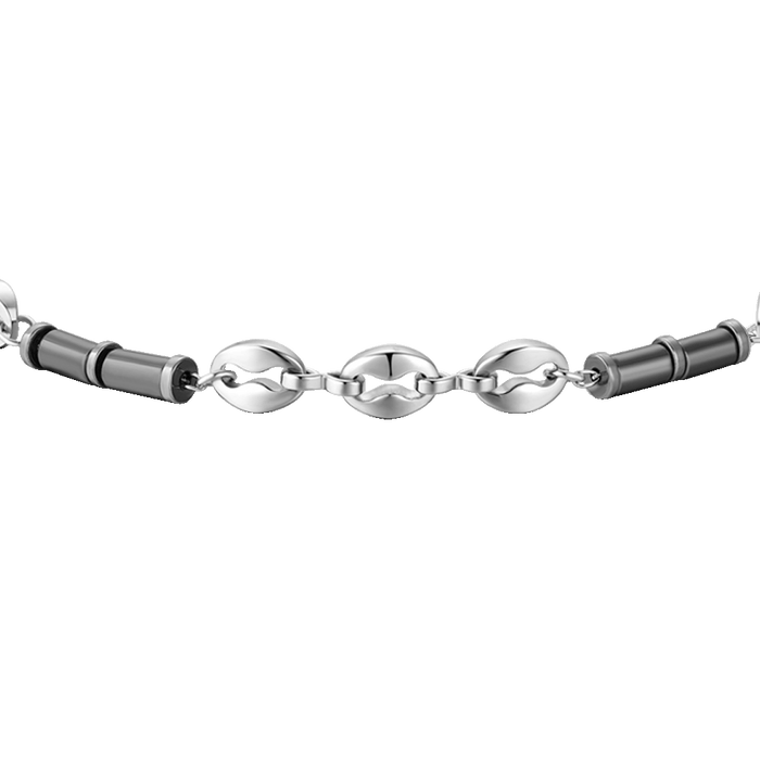 BRACCIALE UOMO IN ACCIAIO CON EMATITE GRIGIA
