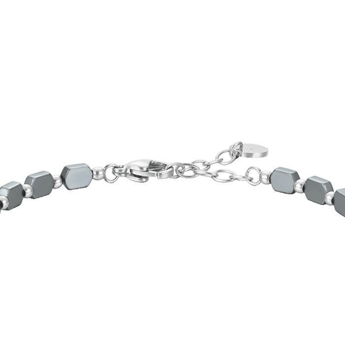 BRACCIALE UOMO IN ACCIAIO CON EMATITE GRIGIA
