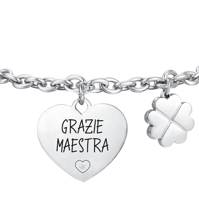 BRACCIALE DONNA IN ACCIAIO GRAZIE MAESTRA RETRO LE MAESTRE SPECIALI...