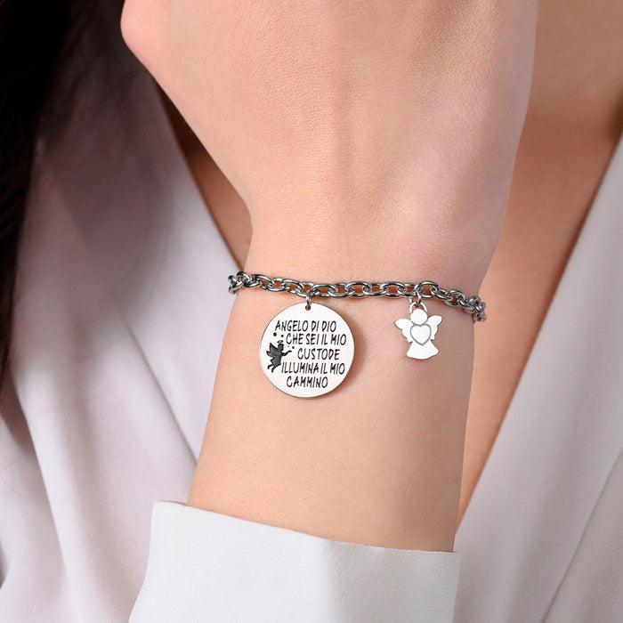BRACCIALE DONNA IN ACCIAIO CON CHARM ANGELO