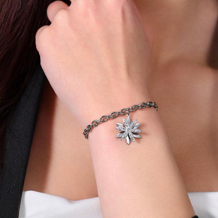 BRACCIALE DONNA IN ACCIAIO FIORE DELLA VITA GIREVOLE
