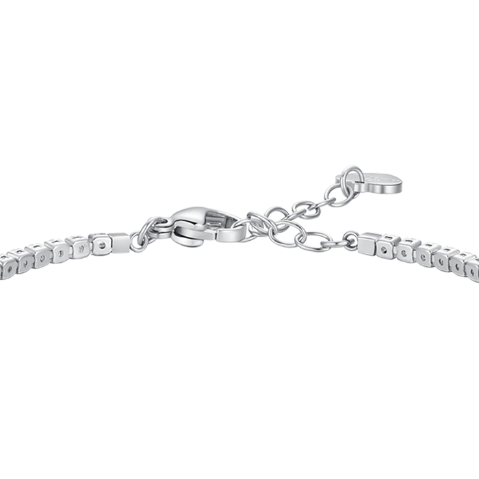 BRACCIALE TENNIS DONNA IN ACCIAIO CON INFINITO E PUNTI LUCE CON ZIRCONI BIANCHI