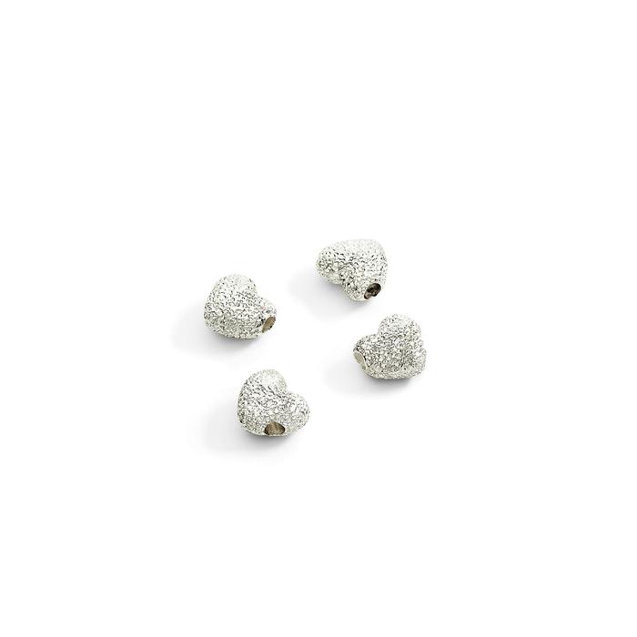 COMPONENTI CUORE ARGENTO DIAMANTATO