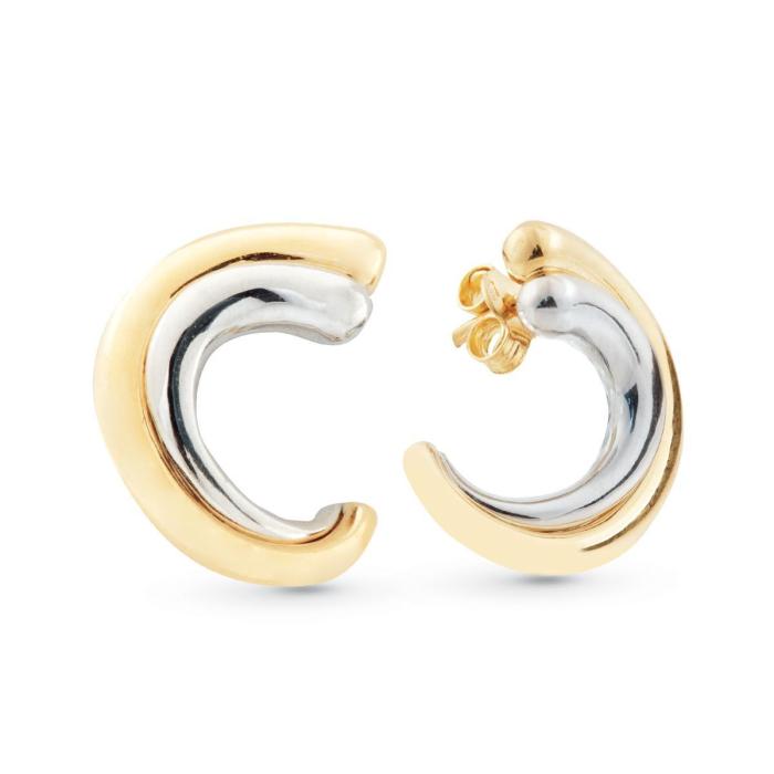 Orecchini in oro bicolore lucido 18kt