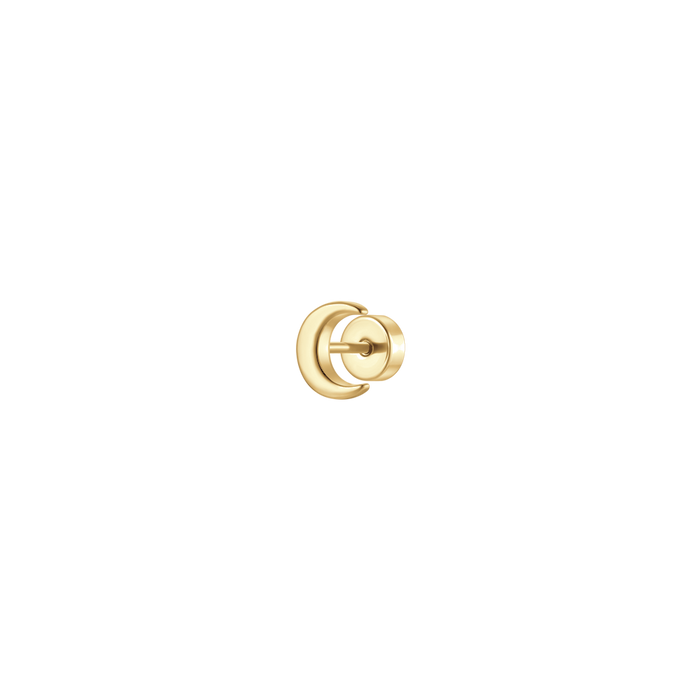 PIERCING ORECCHIO DONNA IN ACCIAIO FORMA LUNA COLORE ORO