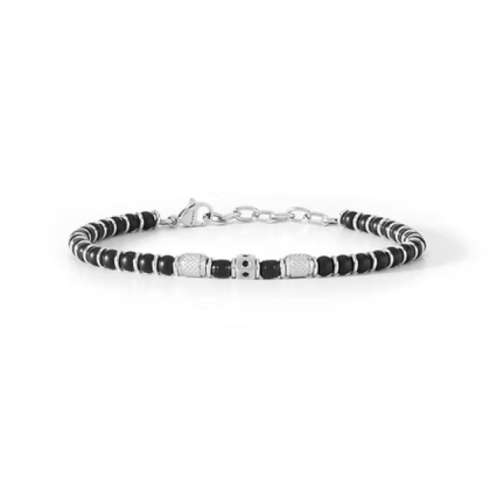 Bracciale onice nero e zirconi neri