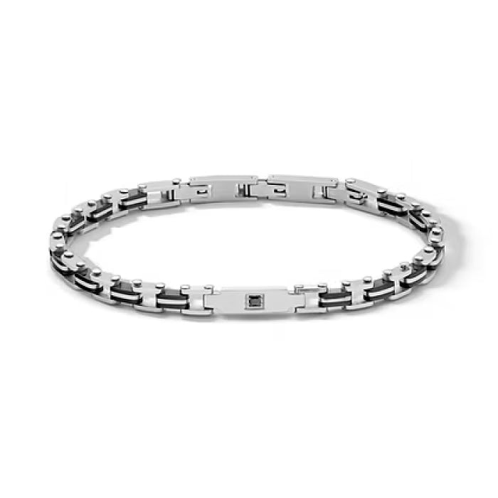 Bracciale in Acciaio, zircone nero e PVD nero