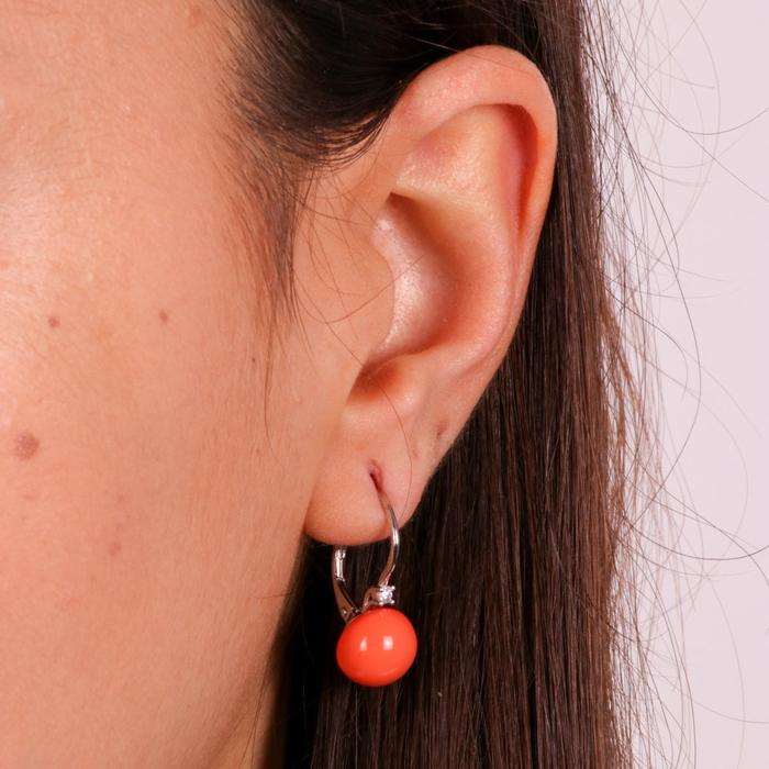 Orecchini in Argento 925  con perle in pasta di corallo chiusura monachella