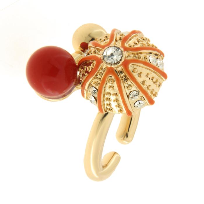 Anello in Metallo con riccio arancio