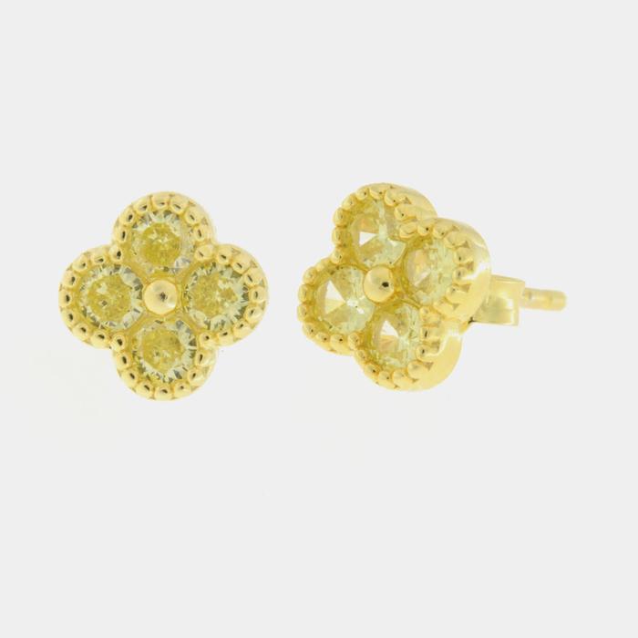 Orecchini in Argento 925 con fiore giallo