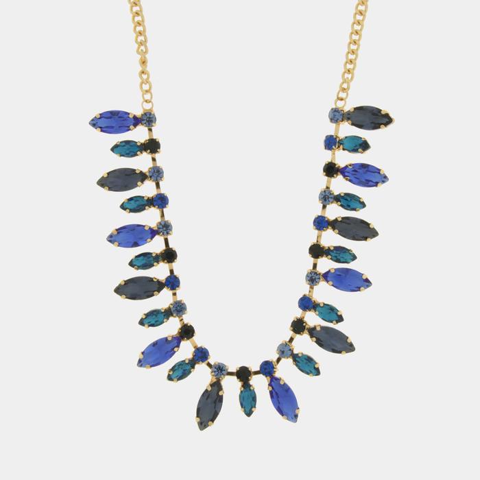 Collana in Metallo con cristalli nelle sfumature del blu
