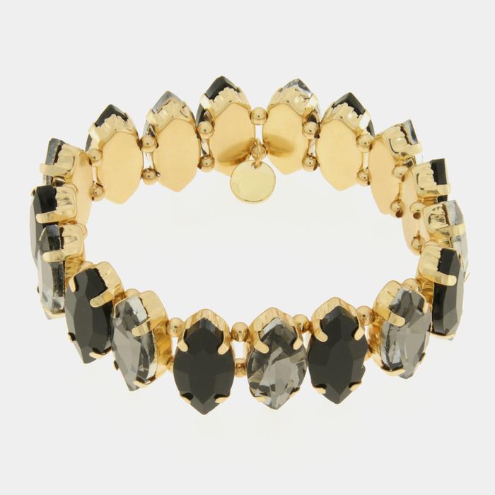 Bracciale in Metallo con cristalli nelle sfumature del nero