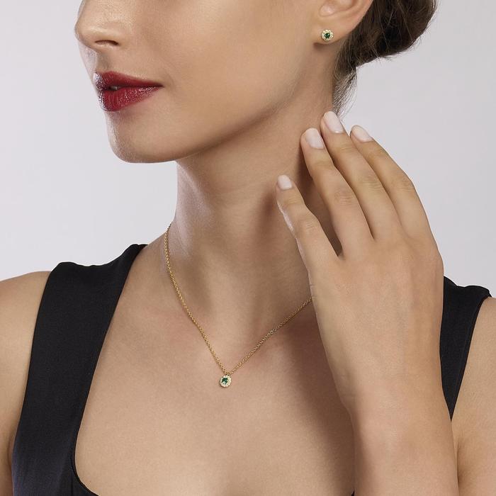 Girocollo con smeraldo sintetico MILANESIENNE