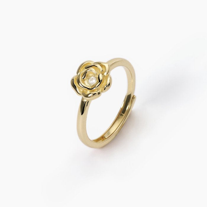 Anello dorato con rosa LA VIE EN ROSE